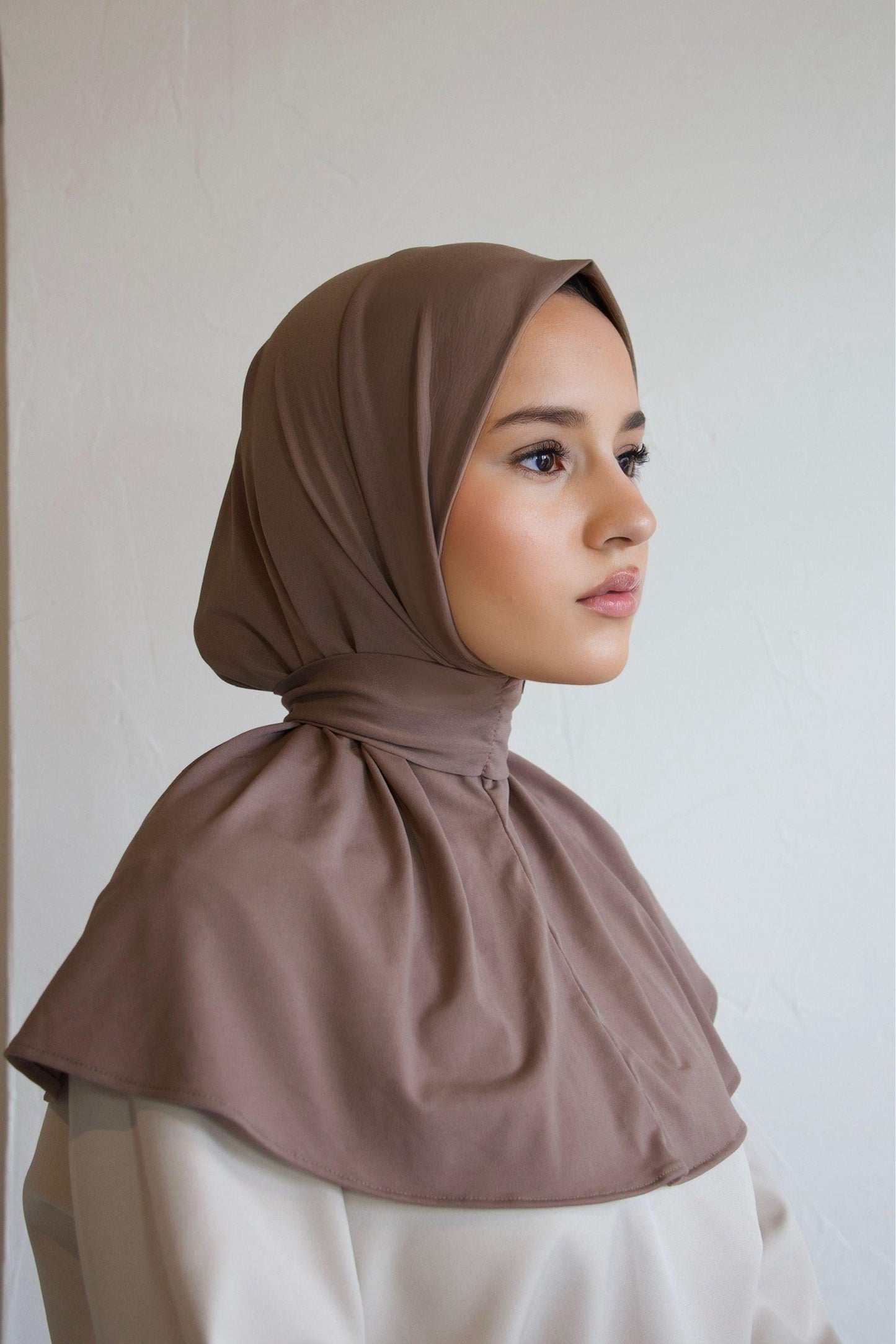 Instant hijab taupe