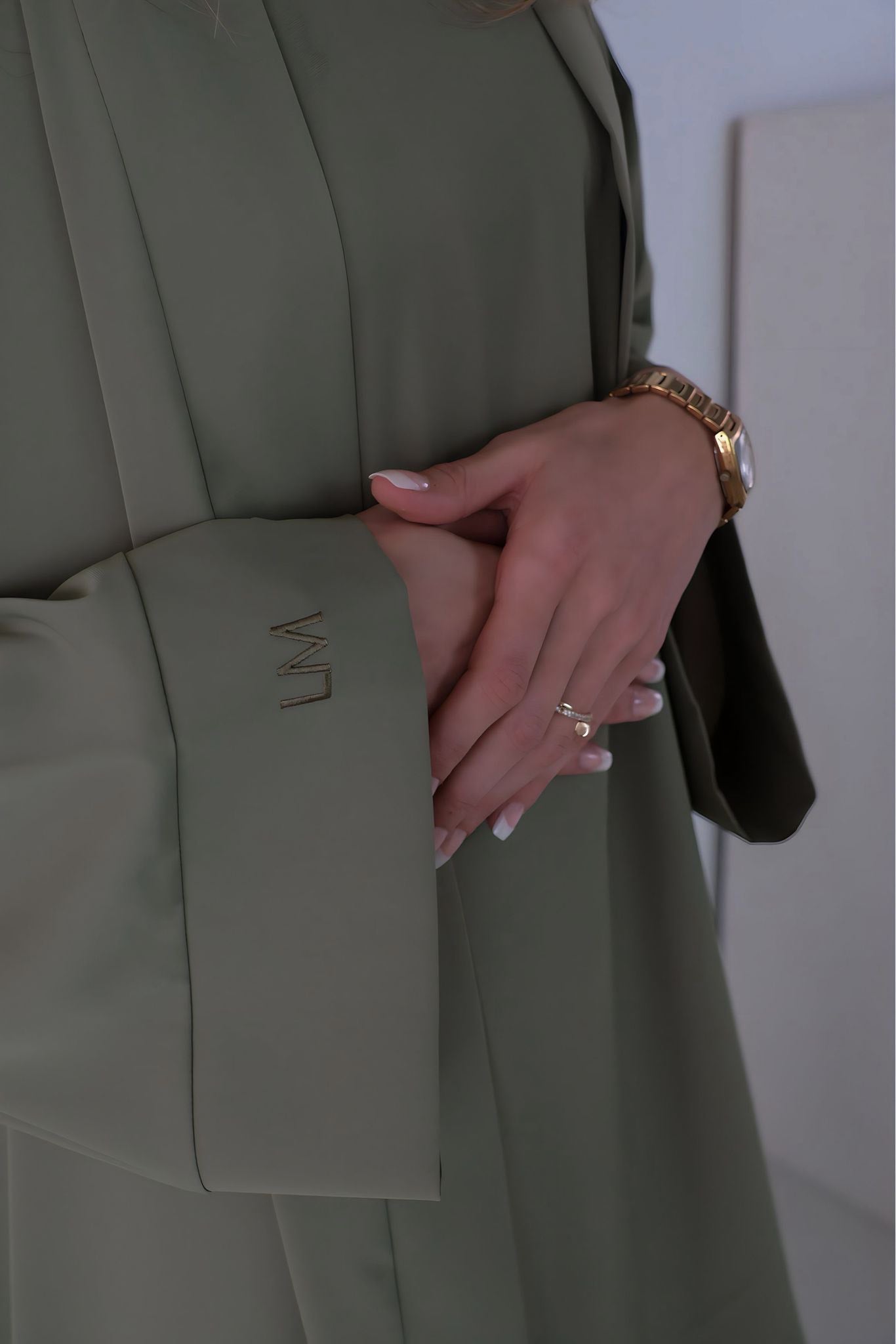Abaya & kimono set sage green