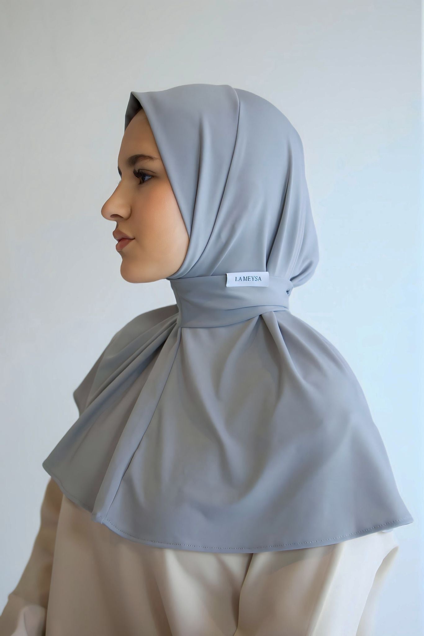 Instant hijab silver grey