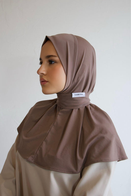Instant hijab taupe