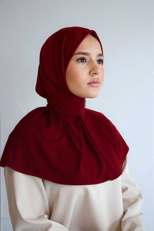 Instant hijab burgundy