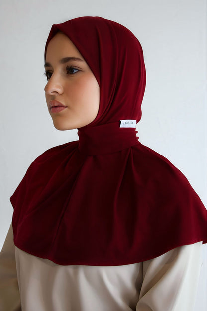 Instant hijab burgundy